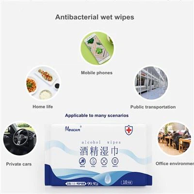 Antibacteriële doekjes voor één hand